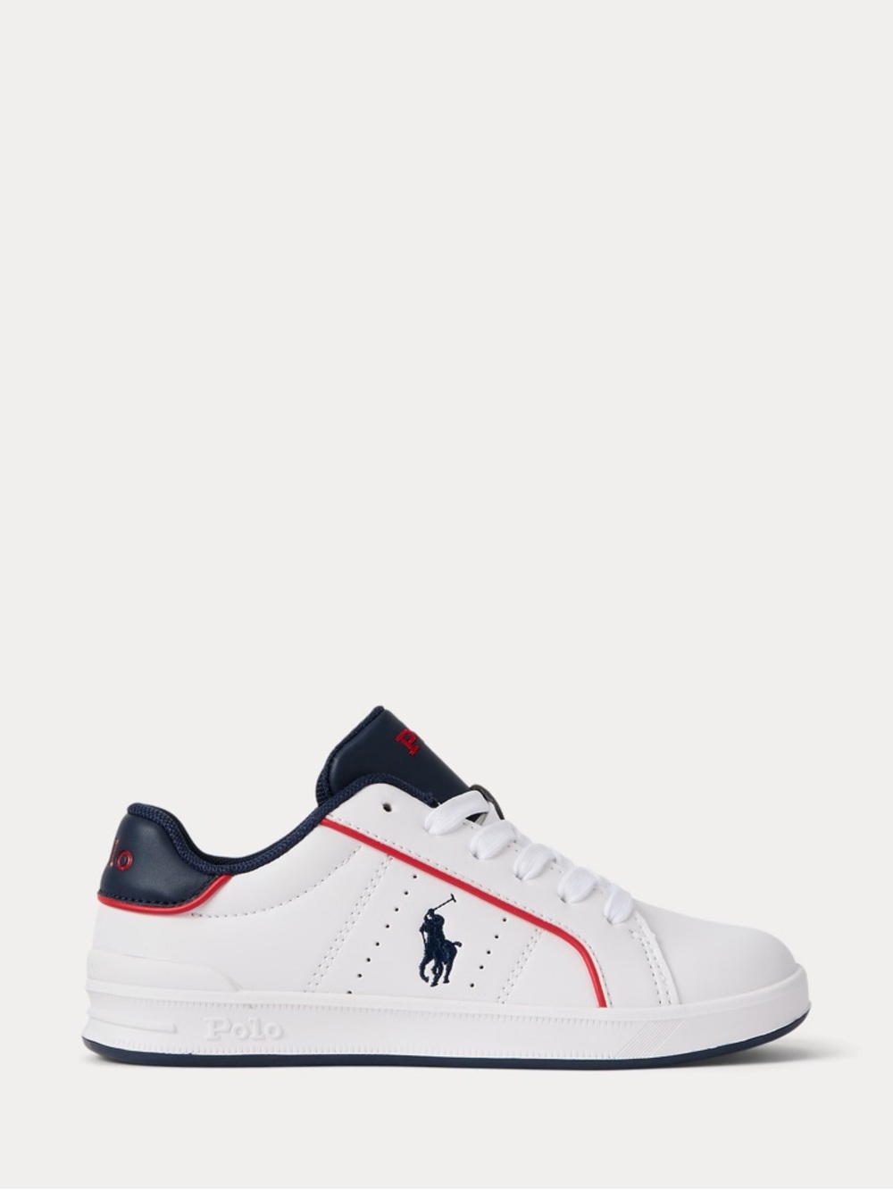 Polo Ralph Lauren Girls’ White/Navy Sneakers Heritage Court III—2 - Picture 3 of 13